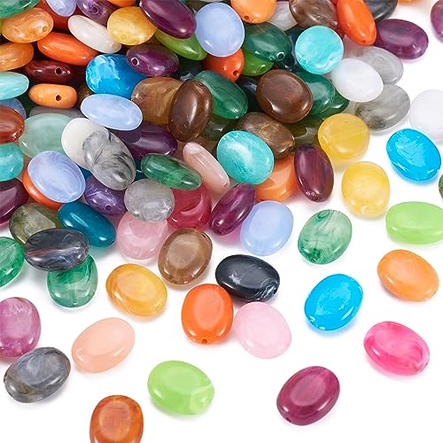 Perles acryliques ovales style pierre précieuse 500g pour bijoux sans poids