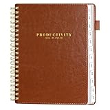 SUNEE 2026 Planner 8.5' x 11' – Dated Productivity Planner for Time Management - Daily,Weekly & Monthly Planner to Achieve Goals - Planner 2026 dated from January 2026 – December 2026,Brown