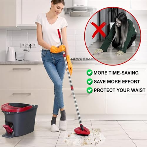 Image of Scrub Brush, 2 Pcs Spin Mop Scrub Brush Head Compatible for O Cedar EasyWring 1-Tank System, Hard Bristle Cleaning Brush for Bathroom, Kitchen, Tub and Tile (2pack Brush)