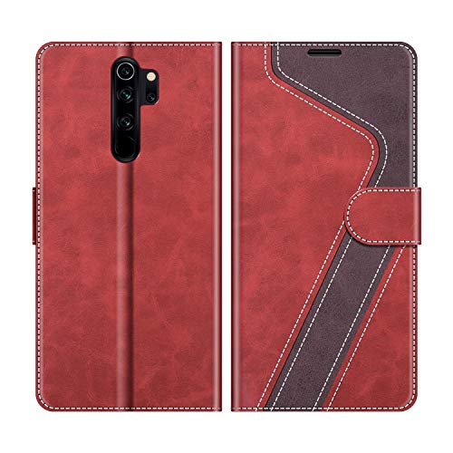 MOBESV Custodia A Libro Magnetica Per Xiaomi Redmi Note 5 – Pelle Sintetica Con Porta Carte E Supporto, Rossa