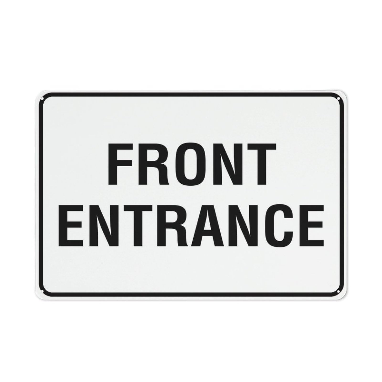 Front Entrance Sign Outdoor Metal Sign - 12 X 8 Metal Signs For Business, Workplace, Office, Home, Delivery Signs, Road Signs, Garden Signs