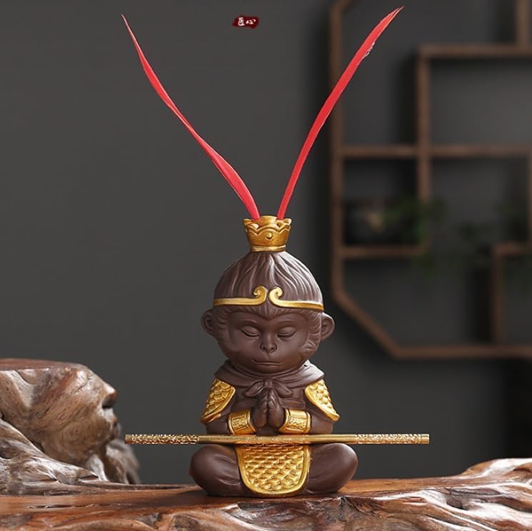 Estatua de Mono Rey hecha a mano de 4.6 pulgadas miniatura 6