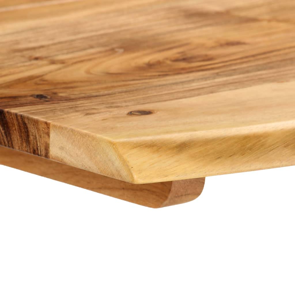 Gecheer Mesa de Comedor Industrial de Madera Maciza de Acacia - Diseño Rústico, Fácil Montaje