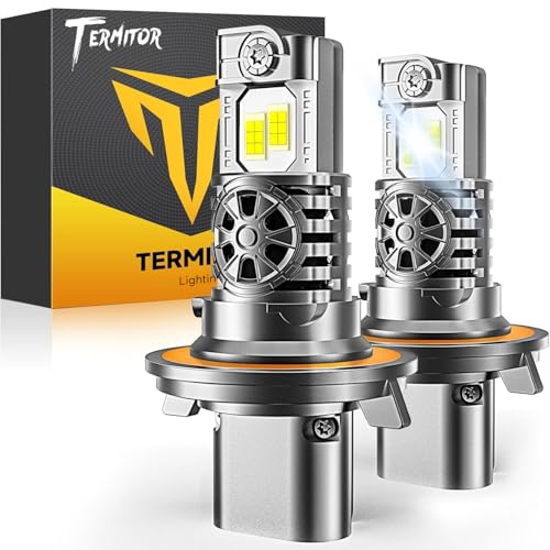 Termitor H13/9008 Bulbs, 12X Brighter 80,000LM, 80K+ Hours Service Life, 6500K Cool White, IP68 Waterproof, 1:1 OEM Size, 3 Minute Installation, Pack of 2