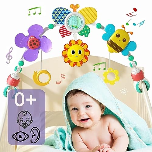 Image of Pau1Hami1ton Stroller Arch Toys, Car Seat Toys, Adjustable Hanging Toy Bar/Mobile for Bassinet, Crib Bed, Bouncer - Baby Gifts S-19 (Butterfly)