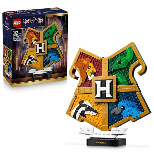 LEGO Harry Potter Hogwarts Hauswappen - Wanddeko 3D Modell mit Tieren - DIY Deko fürs Kinderzimmer - Geburtstagsgeschenk für Mädchen Jungen und Teenager ab 12 Jahren - 76462