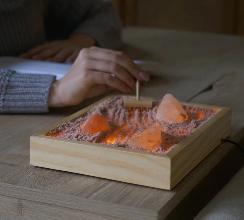 Amazon.com: Zen Garden Kit for Desk Decor - Therapy Tray in Wooden