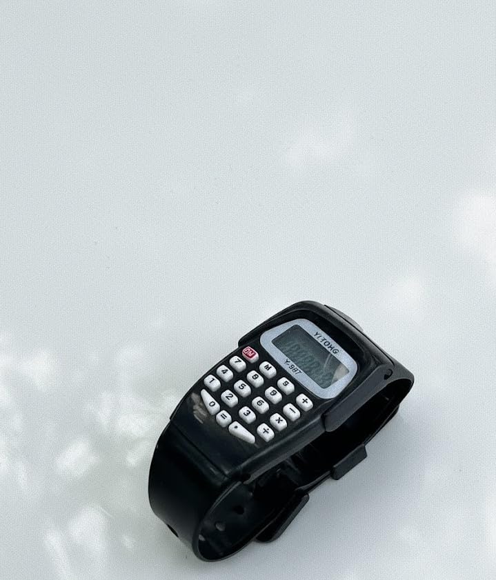 Image of KV Agencies Digital Calculator Watch | Multi-Function Wrist Watch with Built-in Calculator | LED Display, Time & Date Function | Unisex Electronic Wristwatch for Students & Professionals (Black)