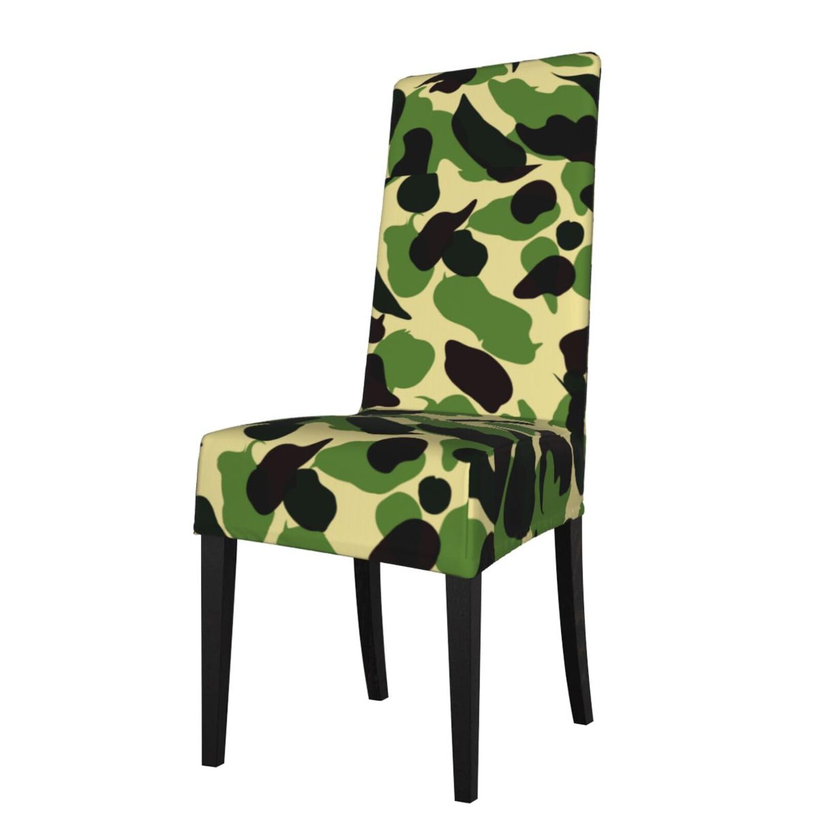 LKYMOH Classic Woodland Camo Print, Chair Covers Stretch Chair Slipcovers for Dining Room, for Party Pet Protection Universal Fit Soft Polyester