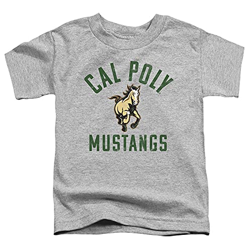 California Polytechnic State University Official Mustangs Logo Unisex Toddler T Shirt,Athletic Heather, 4