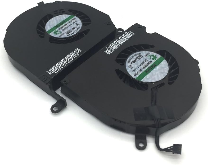 Left and Right Side CPU Cooling Fan Assembly for Apple MacBook Pro 15" A1286 (2008, 2009, 2010, 2011, 2012)