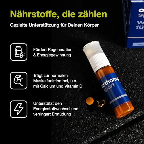 Orthomol Sport: 25 sportspezifische Vitamine, Mineralstoffe mit L-Carnitin & Omega-3-Fettsäuren - Daily-Supplement für Sportler - Muskelaufbau, Ausdauer & Regeneration, 7 Tagesportionen