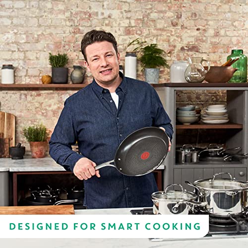 Jamie Oliver by Tefal Cook's Direct On Bratpfanne 28 cm, Antihaft, Induktionstauglich, Backofenfest, Edelstahl, Genieteter Griff, E3040644 – Bild 3