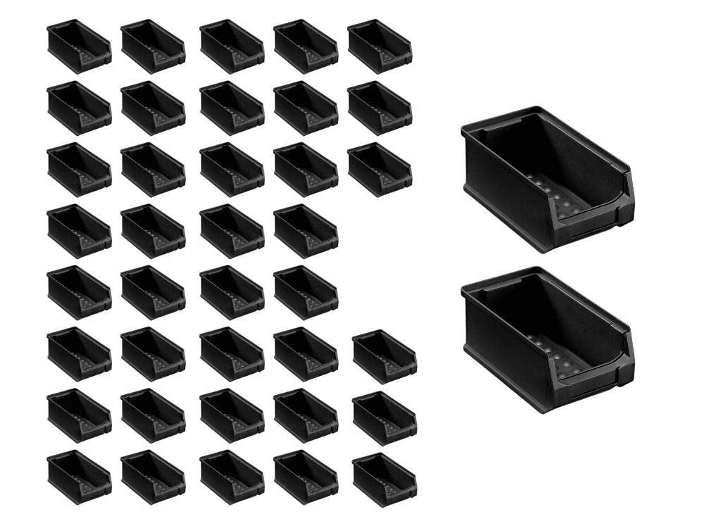 SuperSparSet 40x Leitfähige Sichtlagerbox 2.0 | HxBxT 7,5x10x17,5cm | 0,8 Liter | ESD, Sichtlagerbehälter, Sichtlagerkasten, Sichtlagerkastensortiment, Sortierbehälter