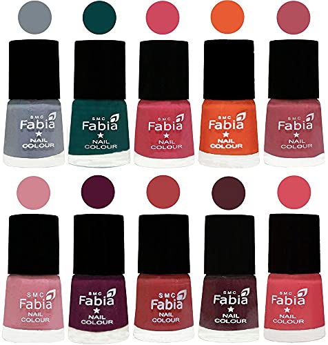 Image of ALL IN ONE (PACK OF 10), Long Lasting Glossy Nail Polish, 6 ml Each, All Vibrant Colours,02084