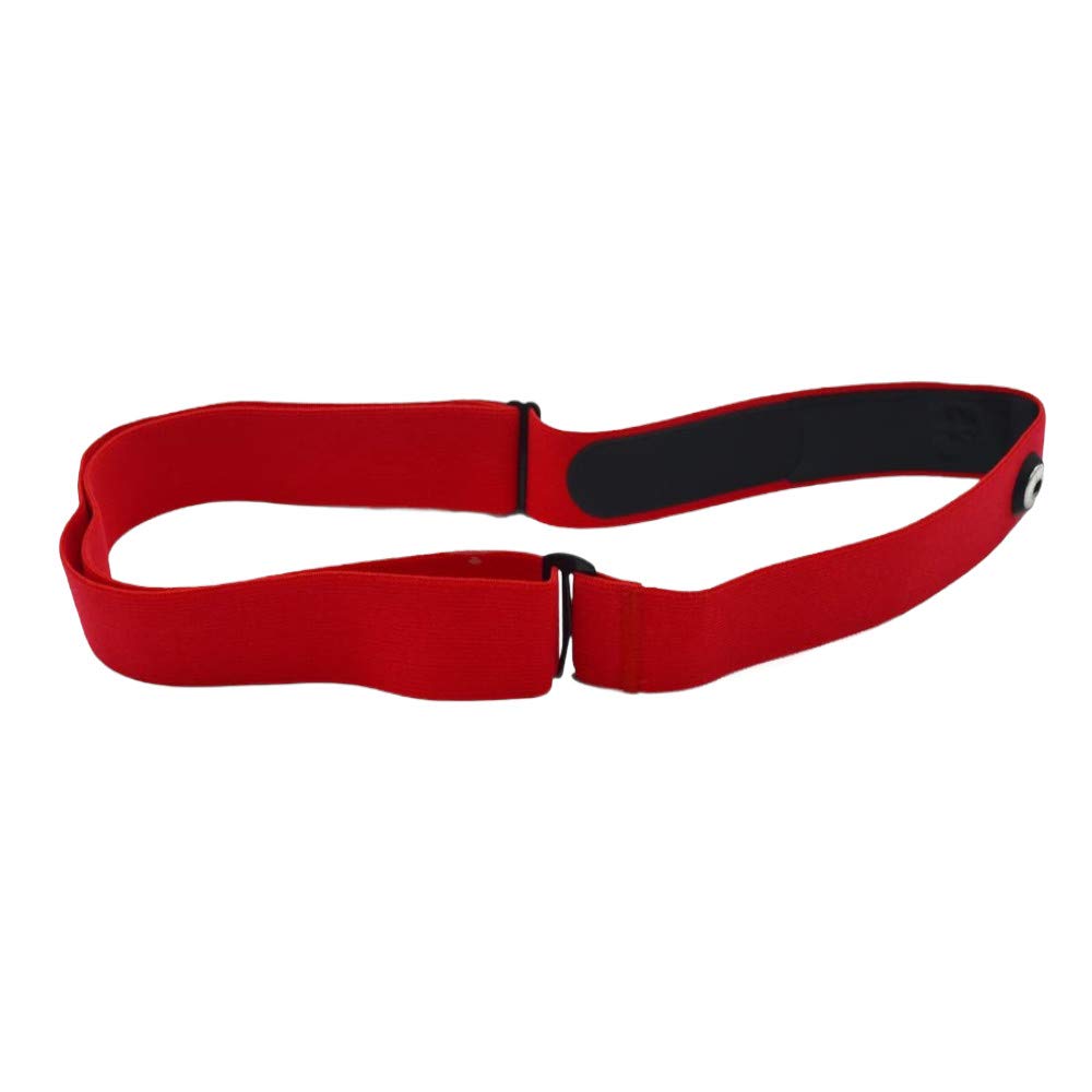 1neiSmartech Fascia Elastica Regolabile Per Cardio Frequenzimetro Garmin Polare Wahoo Bryton Cinturino In Tessuto Premium In Nylon E Spandex Con Attacco Sensori Distanza 45mm (Rosso)