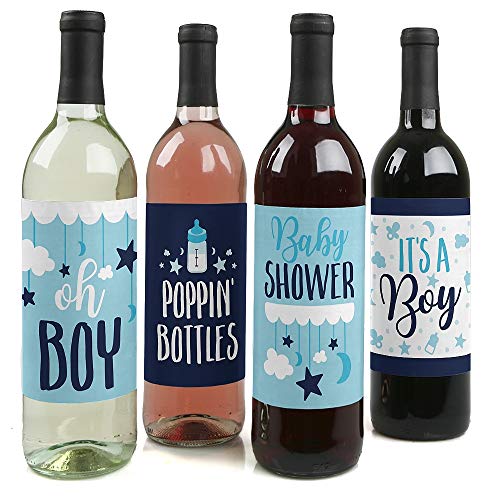 Baby shower garçon : étiquettes autocollantes bleues pour décorer vos tables