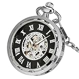 Präzises Timing: Hochwertige und hervorragende Verarbeitung, präzise mechanische Taschenuhr mit manueller Verkettung, die ein genaues und genaues Timing bietet.Ohne Batterien müssen Sie nur alle 24-36 Stunden 25-30 Umdrehungen drehen, oder bis Sie einen Widerstand spüren.Die Gangreserve Ihrer Uhr kann 36 Stunden erreichen.