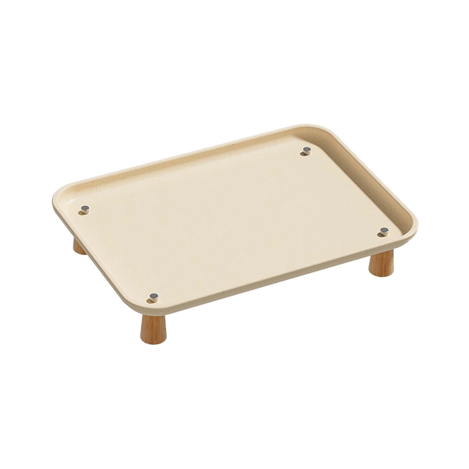 Supporto Rialzato Ciotola per Gatti Dispenser Cibo Animali Mensola Elevata Portaciotole Alzato Struttura Stabile in Legno E Metallo Adatto per, Bianco