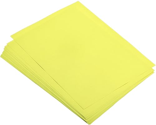 MECCANIXITY 50 hojas de papel de copia de color de 8 12 pulgadas, papel de impresora de 21 lb75 gm, amarillo fluorescente para impresión de oficina,