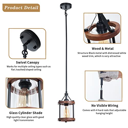 Farmhouse-Pendant-Light-Rustic-Walnut-Wood-Metal-Cage-Hanging-Light-Fixtures-with-Glass-Adjustable-for-Flat-and-Slop-Ceiling-Pendant-Lighting-for-Kitchen-Island-Foyer-Hallway2-Pack Farmhouse Pendant Light Rustic Walnut Wood Metal Cage Hanging Light Fixtures with Glass Adjustable for Flat and Slop Ceiling Pendant Lighting for Kitchen Island Foyer Hallway2 Pack
