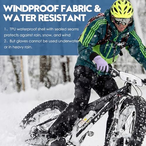 Image of Bruvoalon Winter Gloves for Women & Men, 3M Thermal Insulation, Lycra Fabric, Touchscreen, Anti-Slip