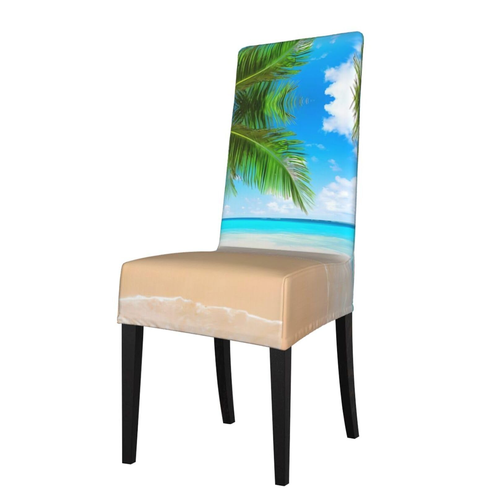 YYHWHJDE Tropical beach plant theme Prints Protection Cover for Dining Chair – Stretch Slipcovers for a Fresh, Refreshed Dining Room Look!