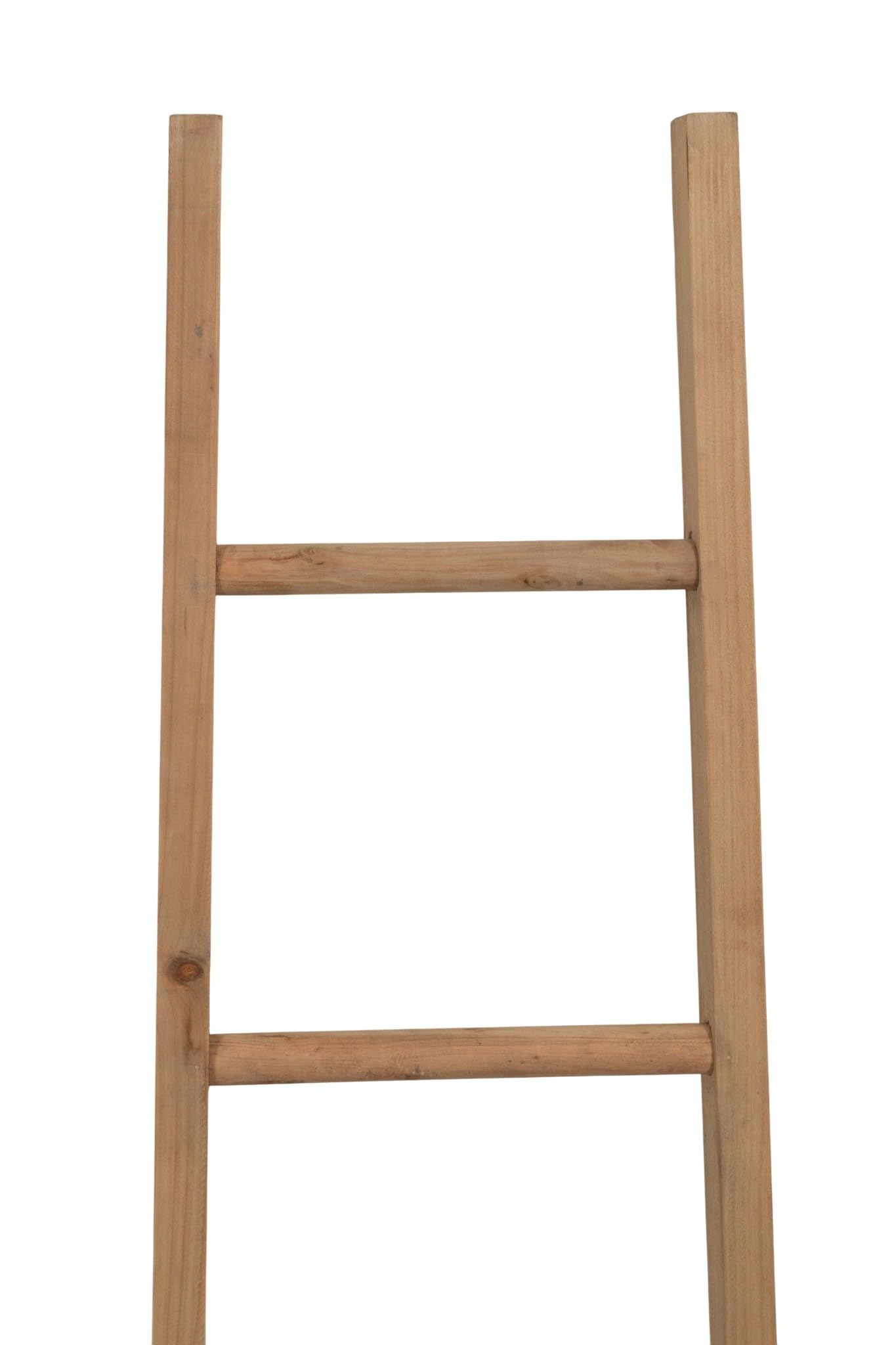Biscottini Échelle de salle de bain 130 x 35 x 4 cm – Échelle décorative en bois – Porte-serviettes en bois – Porte-serviettes mural en métal et bambou