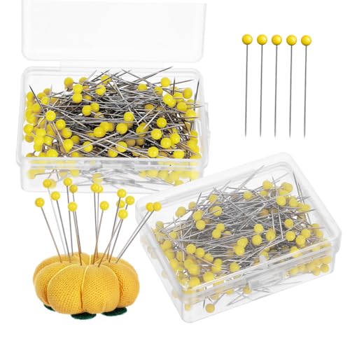 Uonlytech Glass Bead Needle Pins 500 Pcs Sewing Pins for Fabric Quilting Jewelry Making Precision Crafted User-Friendly