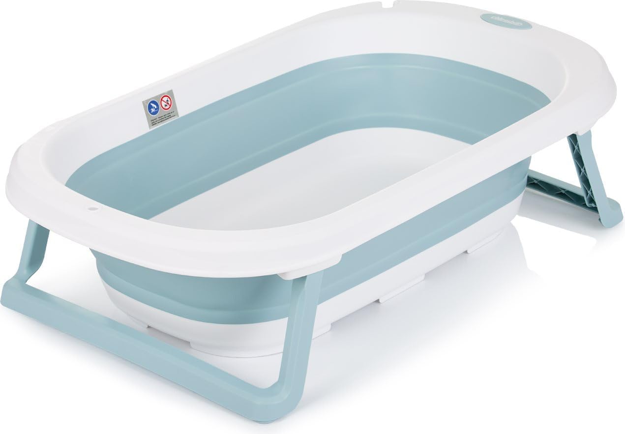 Side view of the Chipolino Isla Foldable Bathtub, showing the extended support legs.