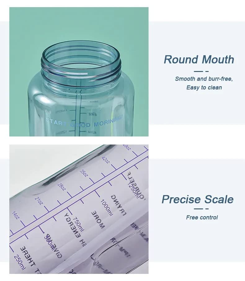 Image of 2 Litre Transparent Water Bottle with Motivational quote,Straw&Handle-Leakproof,Non-Toxic,BPA-Free for Office,School,Gym (PURPLE 3)