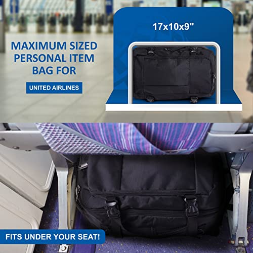 Under Seat 17x10x9 Carry on Maximum Sized Backpack Luggage Bags for United Airlines - Pack the Max!2