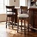 Signature Design by Ashley Valebeck Rustic Farmhouse Swivel Bar Stool – 24.5″ Counter Height, 360° Swivel Metal & Wood Frame, Polyester Upholstery – Brown