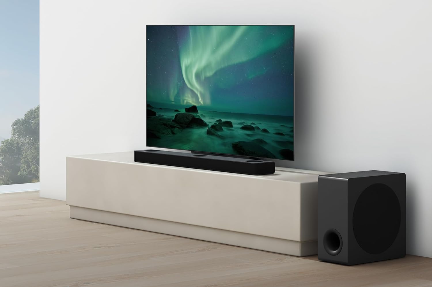 LG S80QY Soundbar TV 480W, Soundbar Dolby Atmos 3.1.3 Canali con Subwoofer Wireless, 3 canali up-firing, Sinergia con TV LG, DTS:X, IMAX Enhanced, Bluetooth, Wi-Fi, Spotify HiFi, HDMI in/out