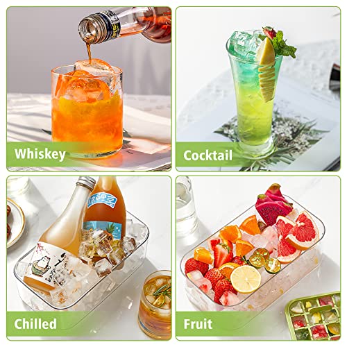 Ctszoom Ice Cube Tray With Lid And Bin &Scoop, 64 Pcs Ice Cubes Molds 2 Trays, Ice Cube Tray Mold For Freezer With One Large Square Ice Cube Molds For Whiskey, Cocktail (Green) #TOP5