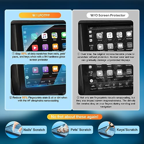 Image of LFOTPP Fit for D*odge Ram 1500 2500 3500 2013-2018 2019 2020 Uconnect Tempered Glass Protector Special for 8.4 Inch in-Dash Center Navigation Display Screen 2 Pack