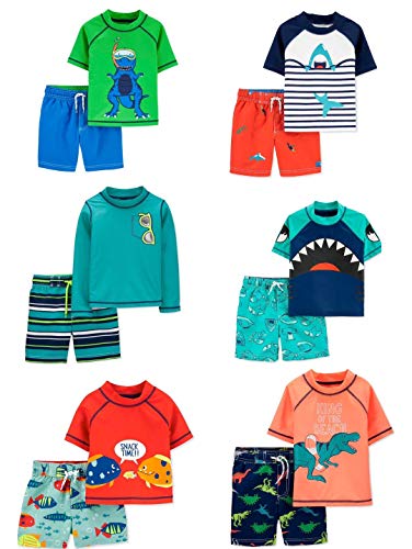 Carter's Free Combination Boys Rashguard and Swim Trunks (Blue Shark Rashguard2