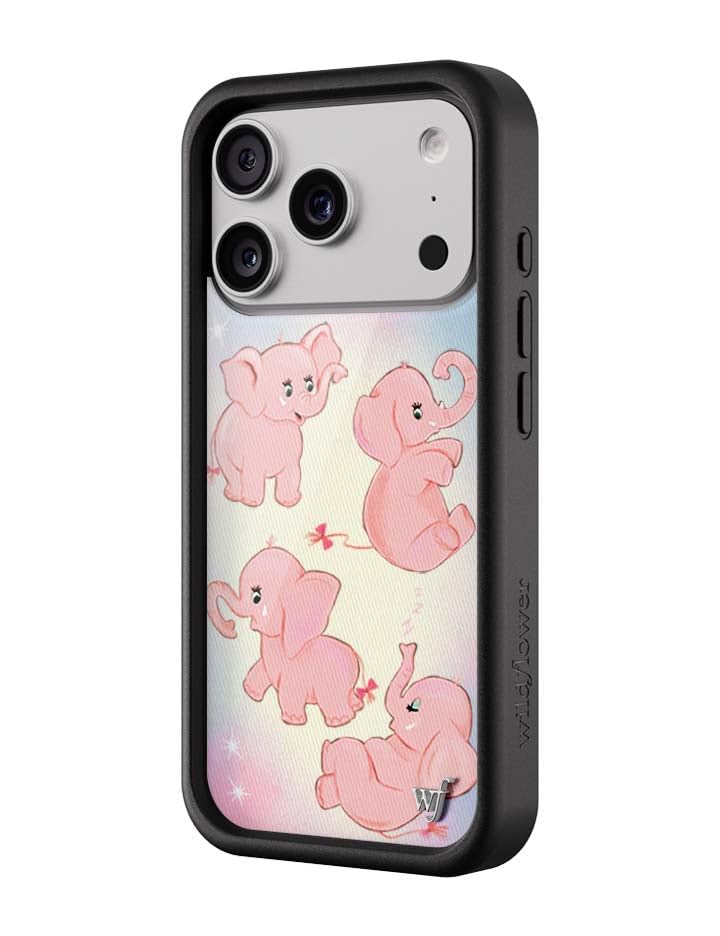 Image of Wildflower Cases - iPhone 17 Pro Compatible - Pink Elephants
