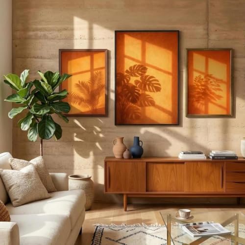 Láminas abstractas de sombras de plantas con sol tranquilo para decorar tu hogar 4