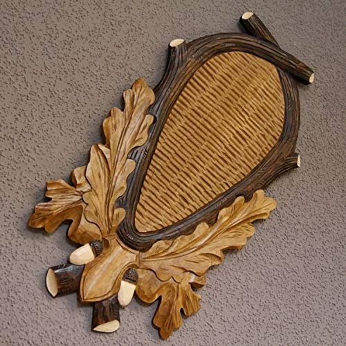 GTK - Geweihe & Trophäen KRUMHOLZ Trophäenschild geschnitzt für große Rothirsch Hirschgeweih Hirsch getönt AF 38 cm x 18 cm