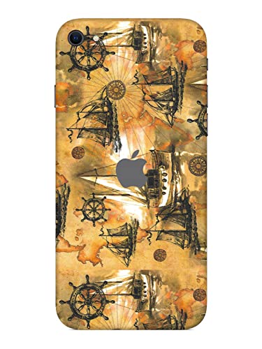 Singh Mart Mobile Vinyl Skin Sticker Golden Ship for Apple iPhone Se 2020 (Back,Camera and Side)