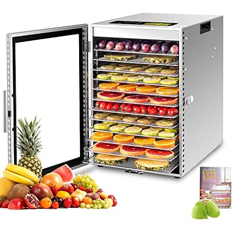 Deshidratador de Alimentos Kwasyo de Acero Inoxidable con 12 Bandejas Cover
