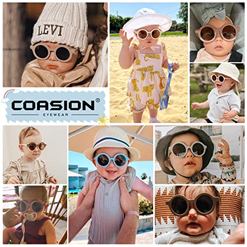 COASION Baby Polarized Round Sunglasses Flexible Rubber Shades with Strap for Toddler Newborn Infant Ages 0-24 Months2