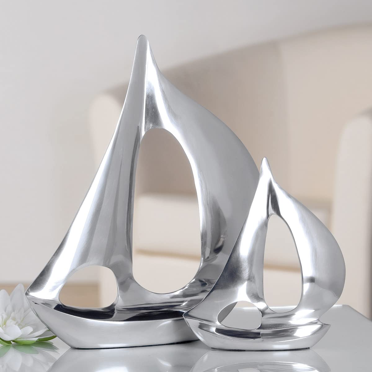 Casablanca – Escultura de Aluminio – Pulido – Decoración de baño – H 35 cm