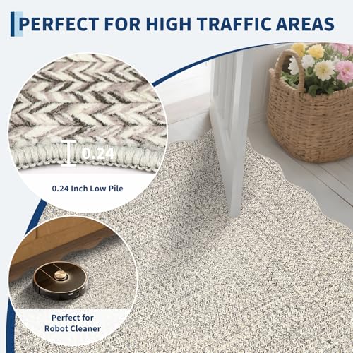 Tapete GAOMON 8x10 Beige con borde festoneado miniatura 5