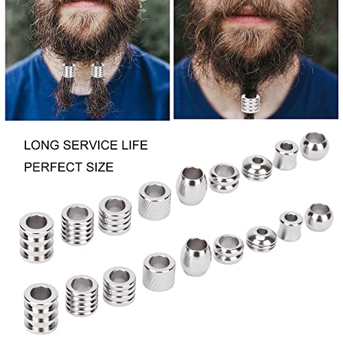 Viking Style Beard Beads, Stainless Steel, Spiral Metal Hair Accessories for Dreadlocks, Silver - Image 2