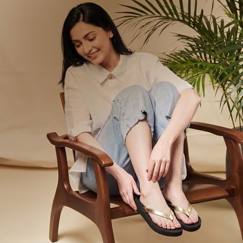 Image of YOHO Women Black soft slippers | Comfortable and Stylish flip flop | Chappal for Woman in exciting colors | Daily Use | Lightweight | Anti Skid Monsoon Chappal | Bubbles
