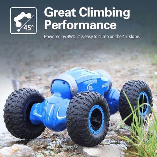Image of Remote Control Car for Kids with Light & Music | Sports Flashing Lights Twist Off Road Stunt Truck | Twisting & Climbing RC Toy for Boys & Girls(Big CAR with LIGHTAND Music)