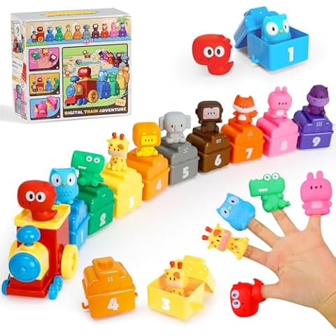 XPIY Train Toys for Kids Ages 2-3, Montessori Learning Farm Trains Including 9 Animals and 1 Trainman, Toy Trains Set for Toddlers 3-5 Years Old, Christmas Birthday Gift for Baby Boys Girls Cover