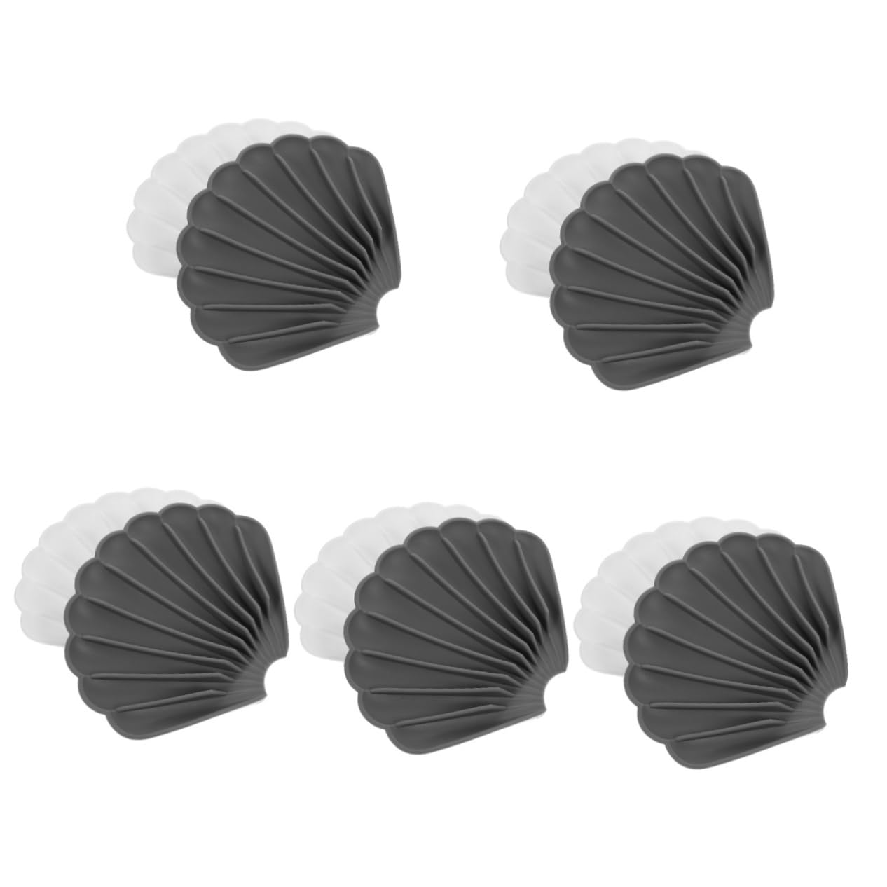 Cabilock Jabonera De Silicona con Drenaje Soporte para Jabón Antideslizante Resistente Y De Limpiar para Baño Y Cocina Diseño Gris Y 2 Piezas X 5